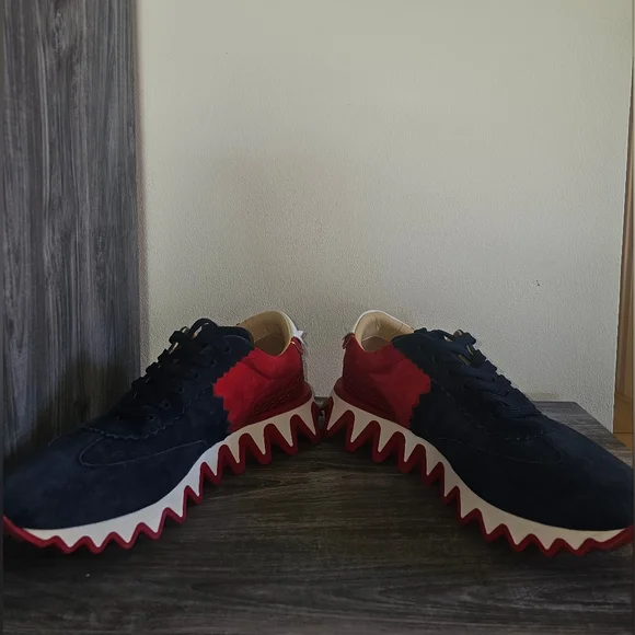 Christian Louboutin Loubi Shark Sneakers - Blue and Red - Picture 5 of 7